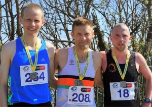 First 3 men in the Great Railway Run 25k from Cork City to Carrigaline...L-R Brian Murphy 1st, Alex O'Shea 2nd & Eric Browne 3rd. Photo : Doug Minihane